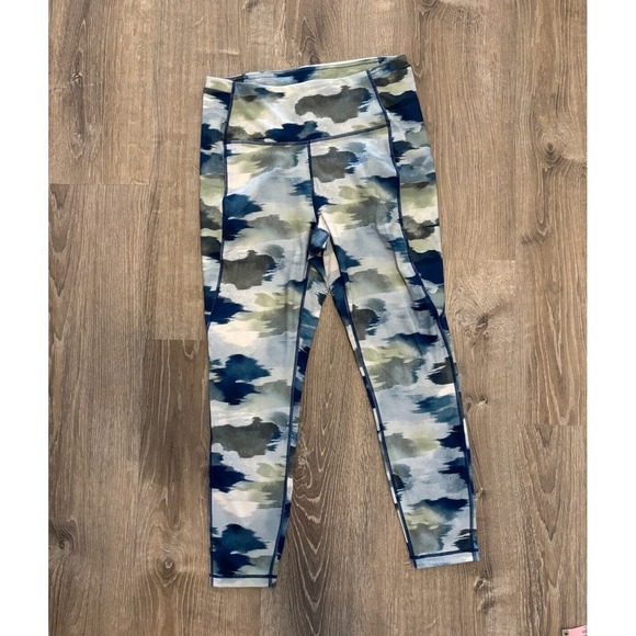 Reebok Women's Getaway High Rise Print 7/8 Leggings with Pocket 25" Inseam Large - Picture 1 of 5